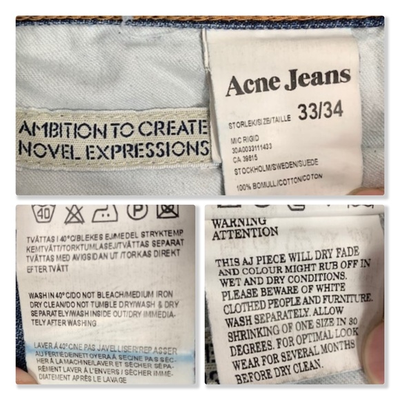Acne Jeans Medium Wash Mic Rigid Style - Picture 8 of 8
